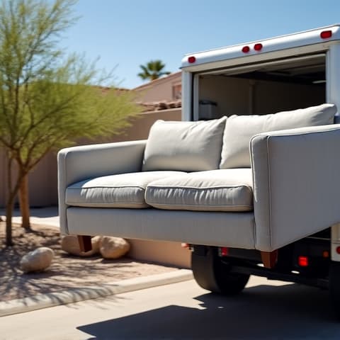 Residential furniture removal in Tucson. Our team expertly hauls away old couches, chairs, and household junk, leaving your space clean and clutter-free.