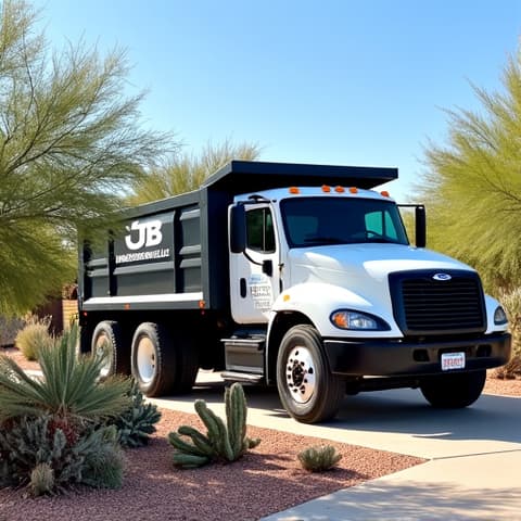 Cluttered Tucson backyard before monsoon cleanup. Overgrown vegetation, scattered debris, and unmaintained areas needing professional attention.