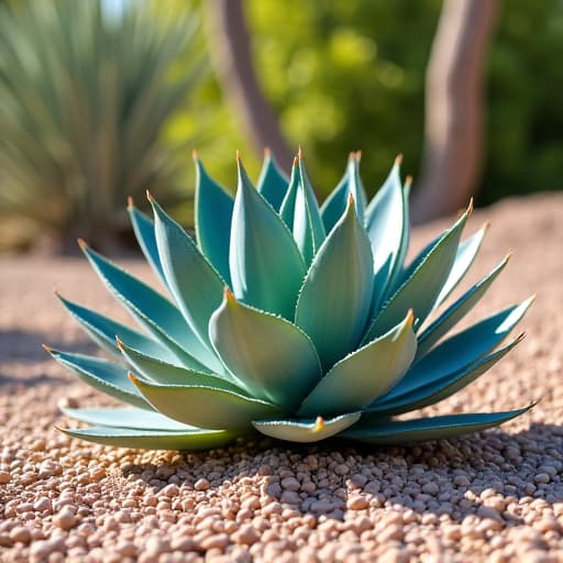 Residential Landscaping in Casas Adobes featuring Agave and Mesquite plants