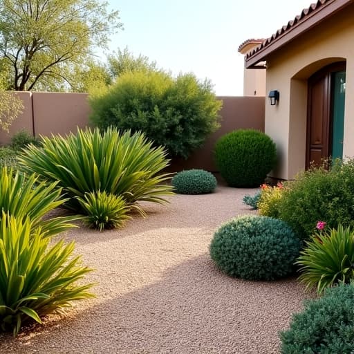 After Casas Adobes yard cleanup with restored desert landscape