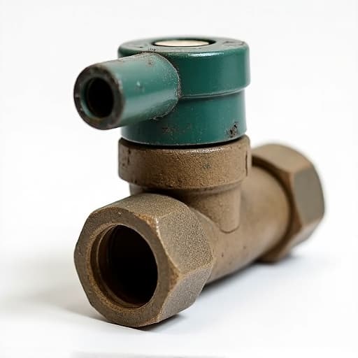 homeowner inspecting a leaking irrigation valve in Tucson