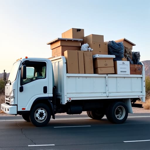 Tucson junk removal crew loading various debris into a truck, demonstrating efficient and reliable service