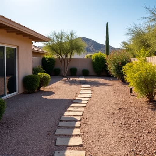 Residential property in Catalina Foothills with freshly cleared yard and desert landscaping
