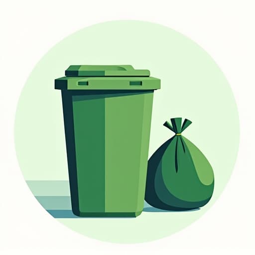 landscaping tools and junk removal items illustration