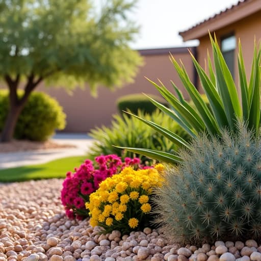 desert landscape with vibrant plant life