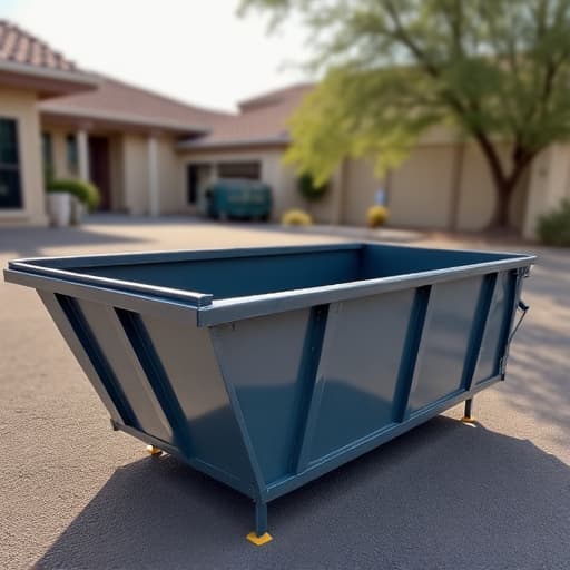 Residential dumpster rental in Tucson empty ready for debris collection