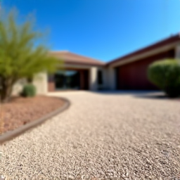 Gravel driveway installation for a Casas Adobes home