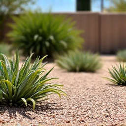 Overgrown area cleared and landscaped, before and after in Casas Adobes