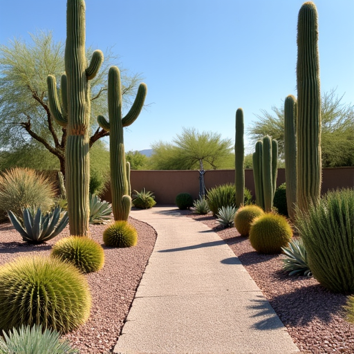 Clean and well-maintained desert landscape in Casas Adobes