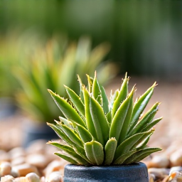 After drip irrigation installation in Tucson, showing new drip lines carefully placed among thriving desert plants.