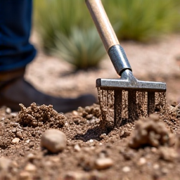 Grading soil for proper drainage in a Green Valley landscaping project