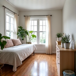 Hoarder house cleanup Tucson bedroom after. A transformed bedroom, completely decluttered and cleaned, providing a fresh and habitable space in Tucson.