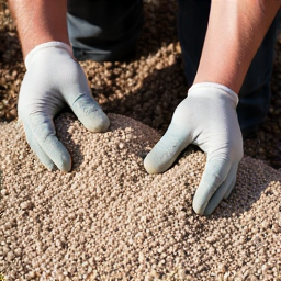Landscaping in progress: gravel spreading in Quail Creek, Green Valley
