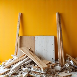 Pile of renovation waste including drywall and fixtures before removal in Oro Valley. This image features a collection of demolition debris from a home renovation project, requiring efficient removal.