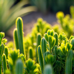 Revitalized Tucson garden after irrigation upgrade, featuring lush plants and efficient watering system.