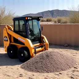 Rock delivery and spreading for a project in Quail Creek, Green Valley