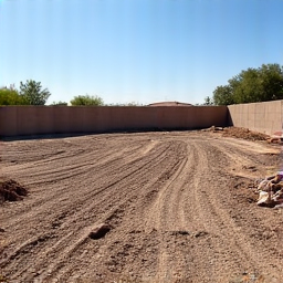 Site preparation for desert landscaping in Canoa Ranch, Green Valley