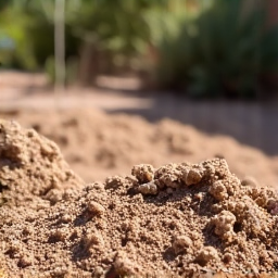 Before sod installation of bare soil in residential plot in Tucson, Arizona
