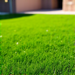 After sod installation with fresh seamless lawn in Tucson, Arizona