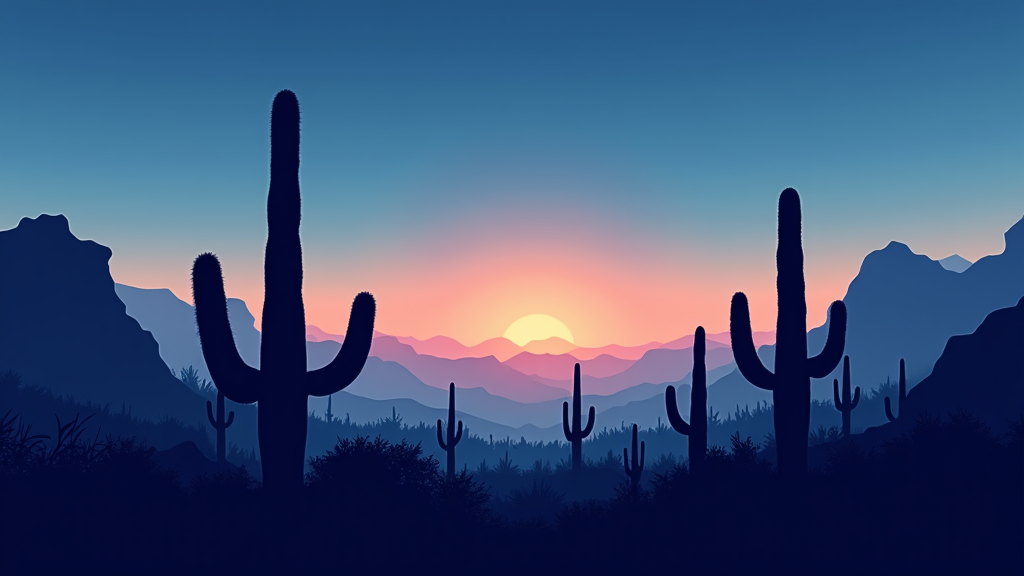 Tucson city skyline at dusk with lights, promoting illegal dumping prevention