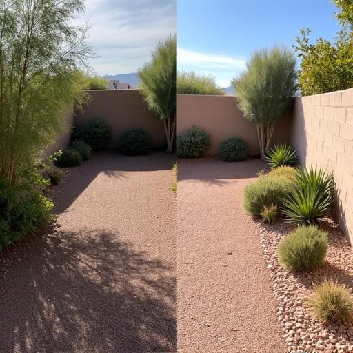 Yard transformed after professional debris hauling and cleanup services in Tucson