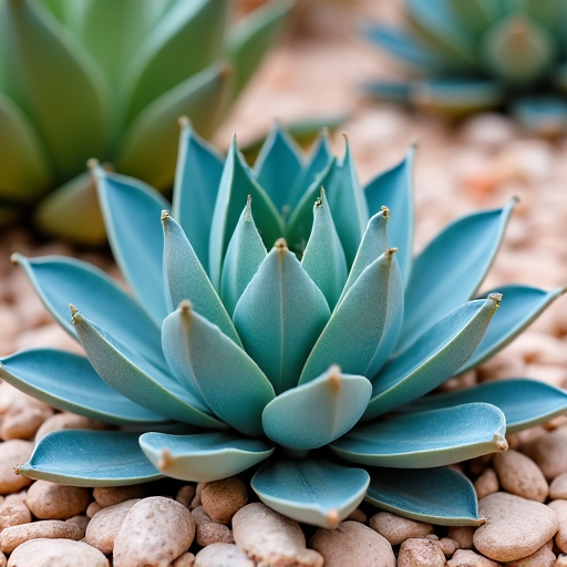 Rocks and desert plants in a Tucson garden, showcasing natural desert landscaping elements.